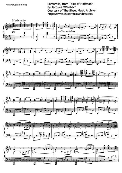 Offenbach's Barcarolle For Cello And Piano